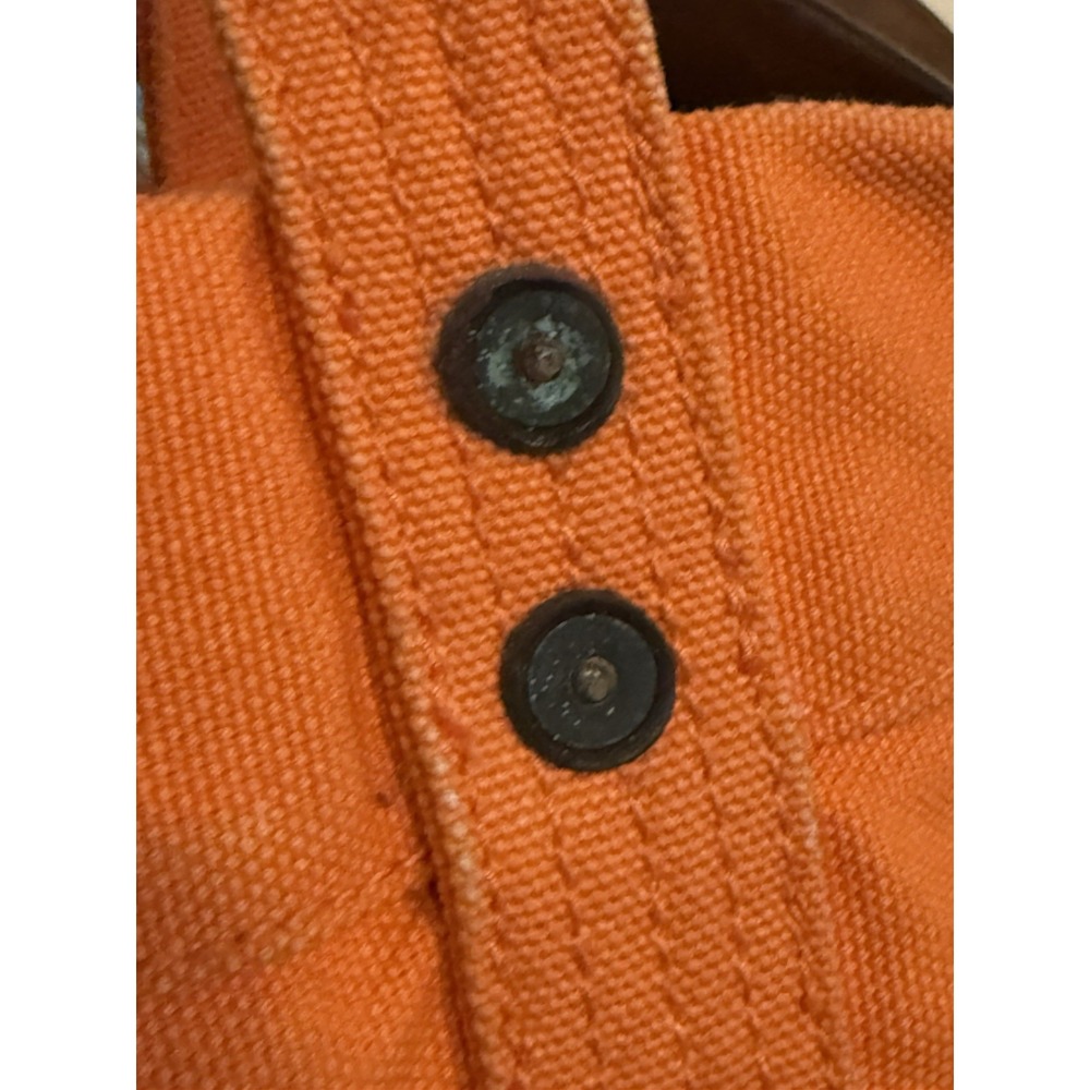 Polo Ralph Lauren Big Pony Canvas Tote Bag Orange Patch Zipper Embroidered Logo - Picture 6 of 8